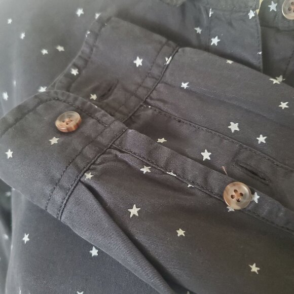 Marine Layer Sahara LS Relaxed womens Shirt Starry print sz medium black button - Picture 16 of 16